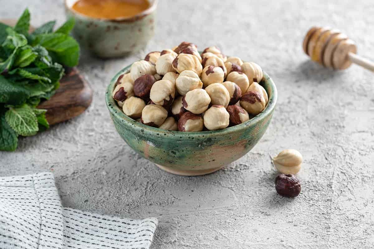 Shelled hazelnuts jam for thumbprint Cookies